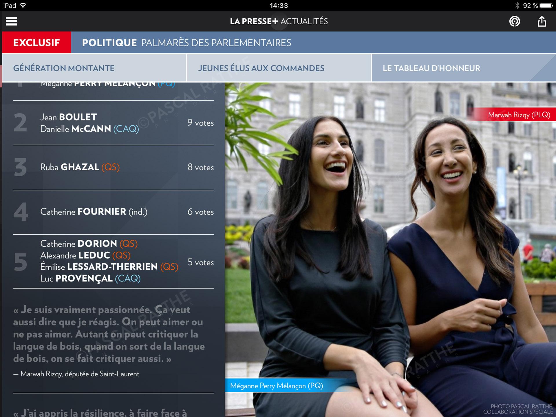 les etoiles de l'assemblee nationale, Portrait Megane Perry-Melancon PQ et Marwah Rizqy PLQ