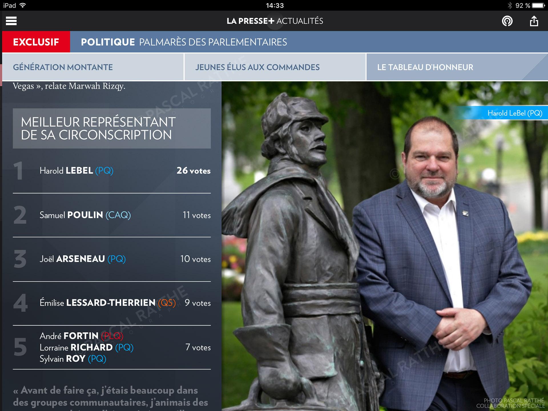 les etoiles de l'assemblee nationale Portrait Pascal Berube PQ